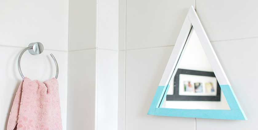 DIY: espelho em formato de triângulo