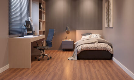 Pisos da Linha Working+ combinados com os Rodapés Eucafloor